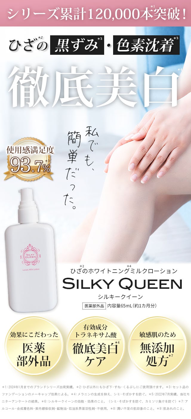 ひざのホワイトニングミルクローション｜シルキークイーン
