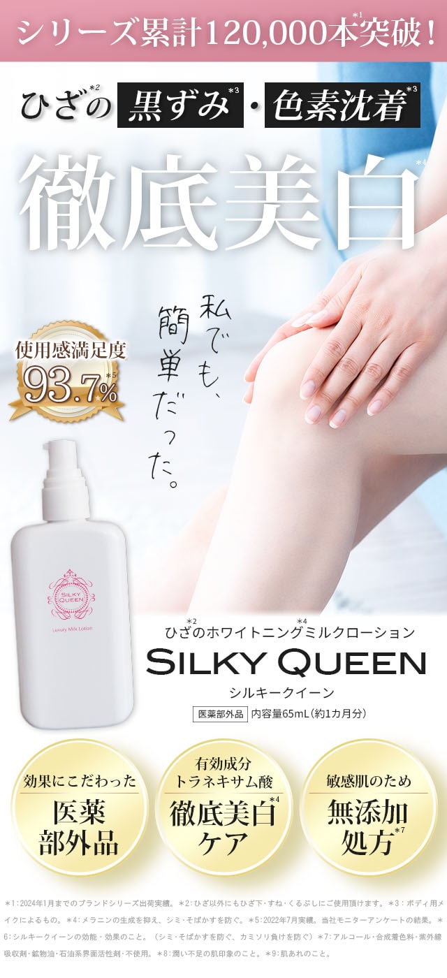 ひざのホワイトニングミルクローション｜シルキークイーン