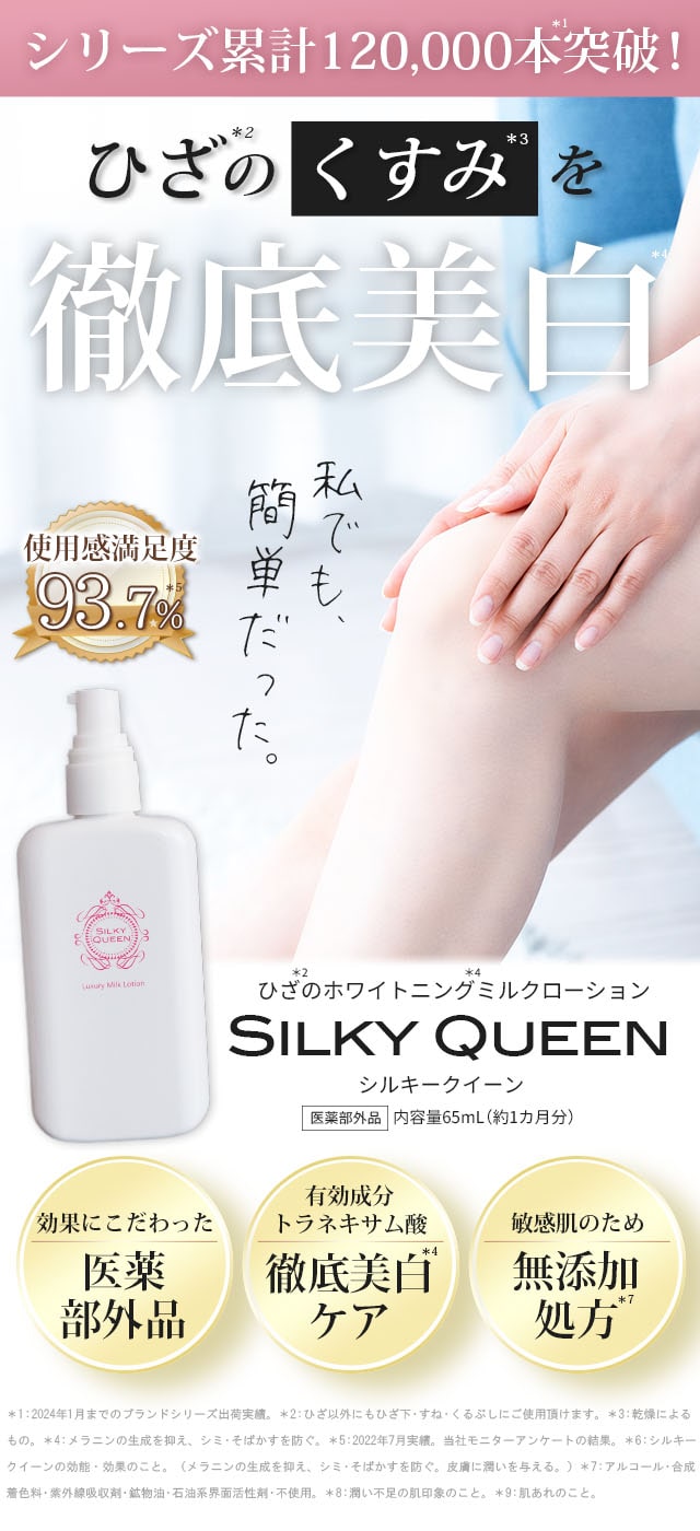 ひざのホワイトニングミルクローション｜シルキークイーン